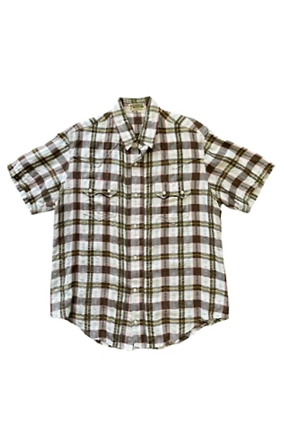 Vintage 1970s Short Sleeve Plaid Western Shirt Selected By Vintage Warrior
