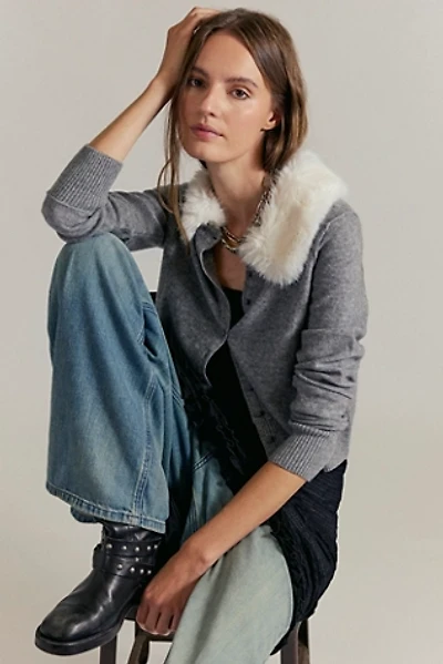 Nocturnal Faux Fur Collar Cardi