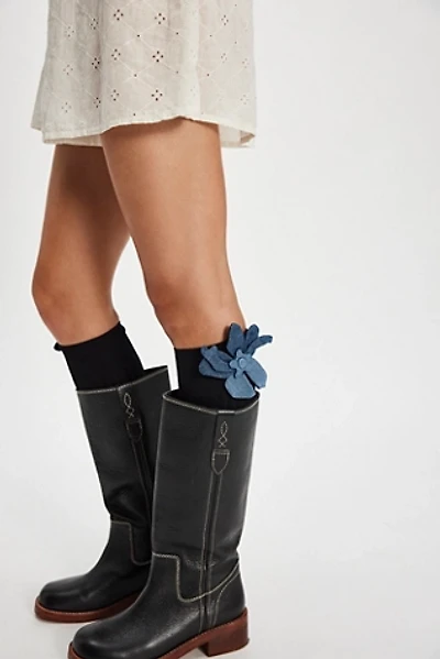 Denim Flower Socks