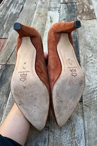 1980s Copper Suede Studded Heels