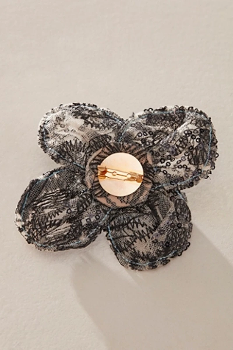 Tess Fabric Flower Brooch