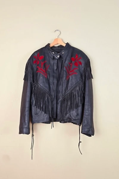 Vintage Western Leather Jacket with Fringes Selected By The Igala NYC