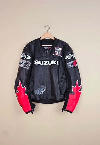 Vintage Joe Rocket X Suzuki Biker Leather Jacket Selected By The Igala NYC