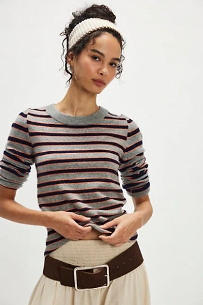 Malibu Striped Cashmere Crewneck Sweater
