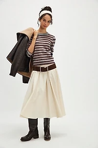 Malibu Striped Cashmere Crewneck Sweater