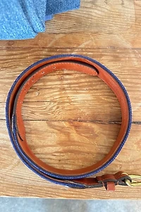 Smathers & Branson Navy Needlepoint Belt Selected by The Curatorial Dept.