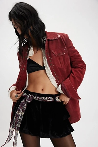 Star Dust Ruffle Velvet Shorts