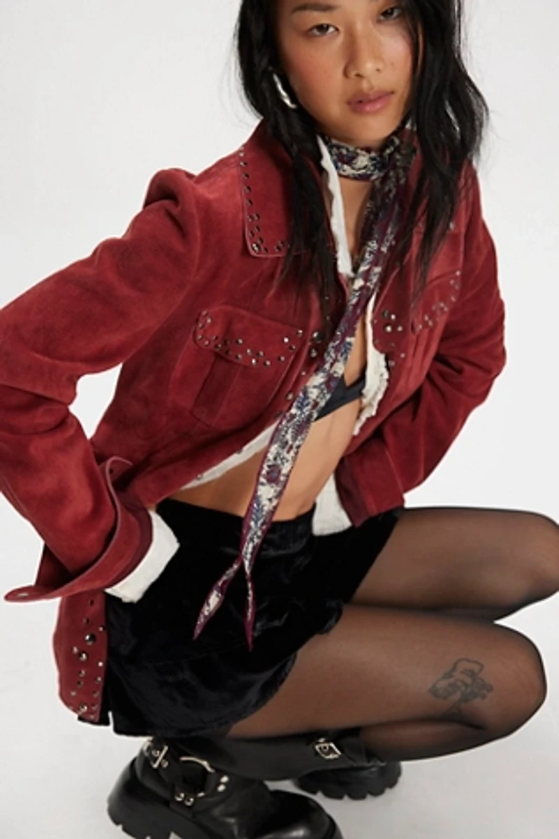 Star Dust Ruffle Velvet Shorts