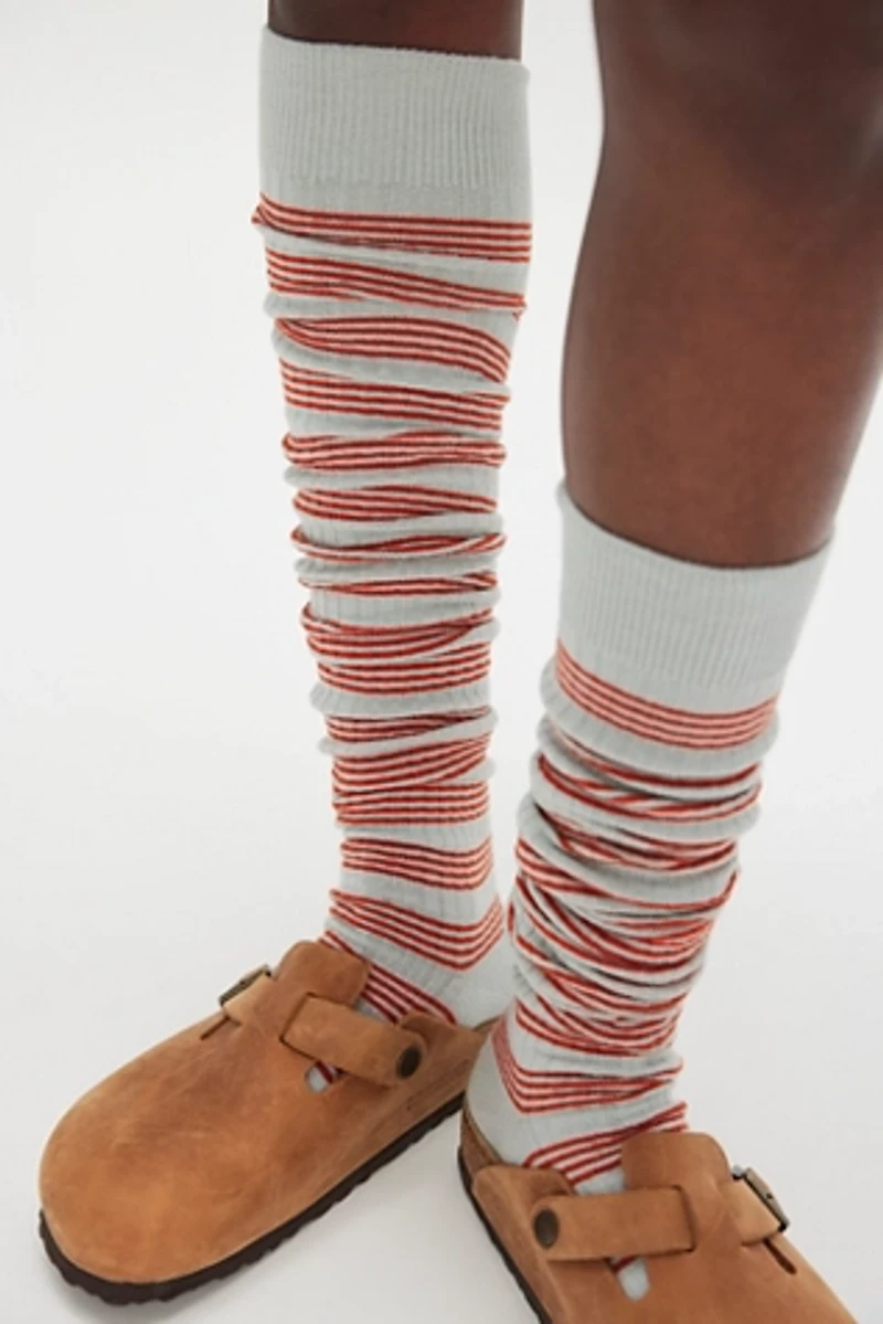 Stripe Out Over The Knee Socks