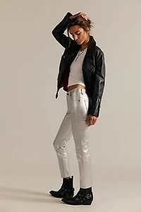 We The Free Oracle Metallic Low-Rise Slim Straight Jeans