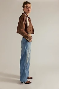 We The Free Don't Wait Up Pinstripe Boyfriend Jeans