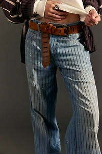 We The Free Don't Wait Up Pinstripe Boyfriend Jeans