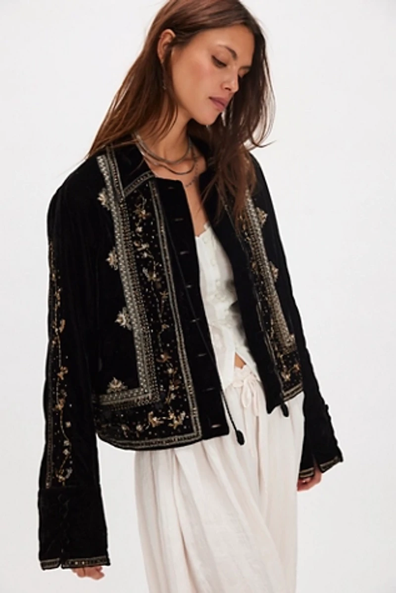 Maxxie Embellished Velvet Jacket