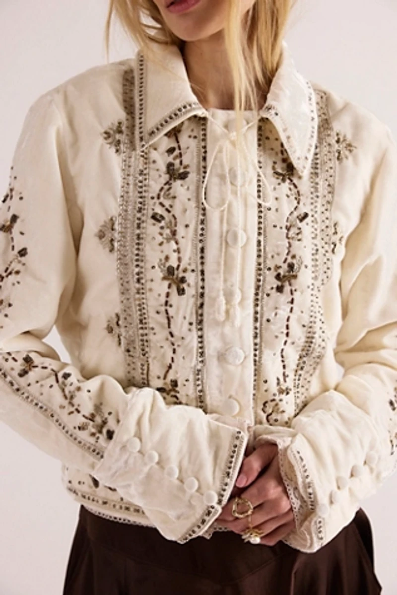 Maxxie Embellished Velvet Jacket