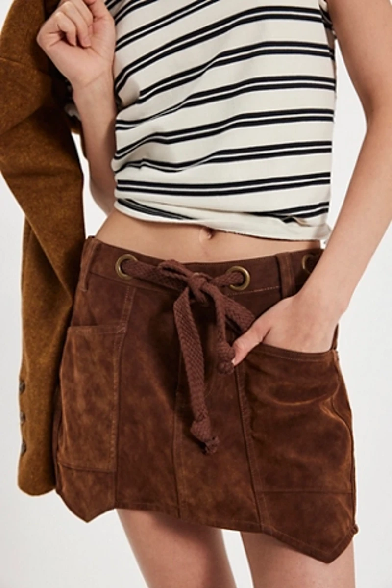 We The Free Moxie Vegan Suede Mini Skirt