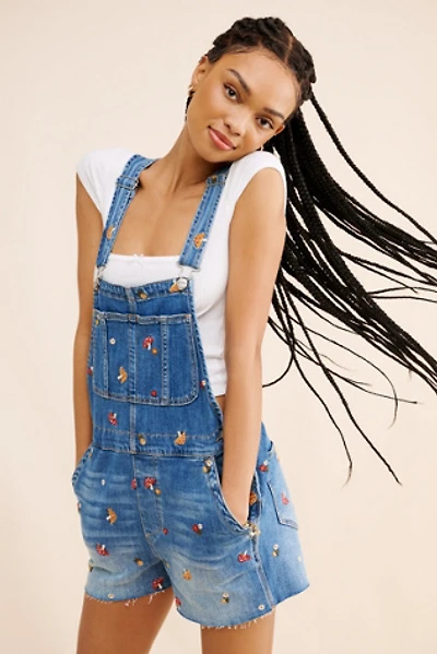 Driftwood Embroidered Denim Shortalls