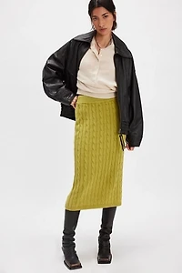 Polo Cable Knit Midi Skirt