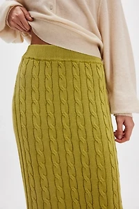 Polo Cable Knit Midi Skirt