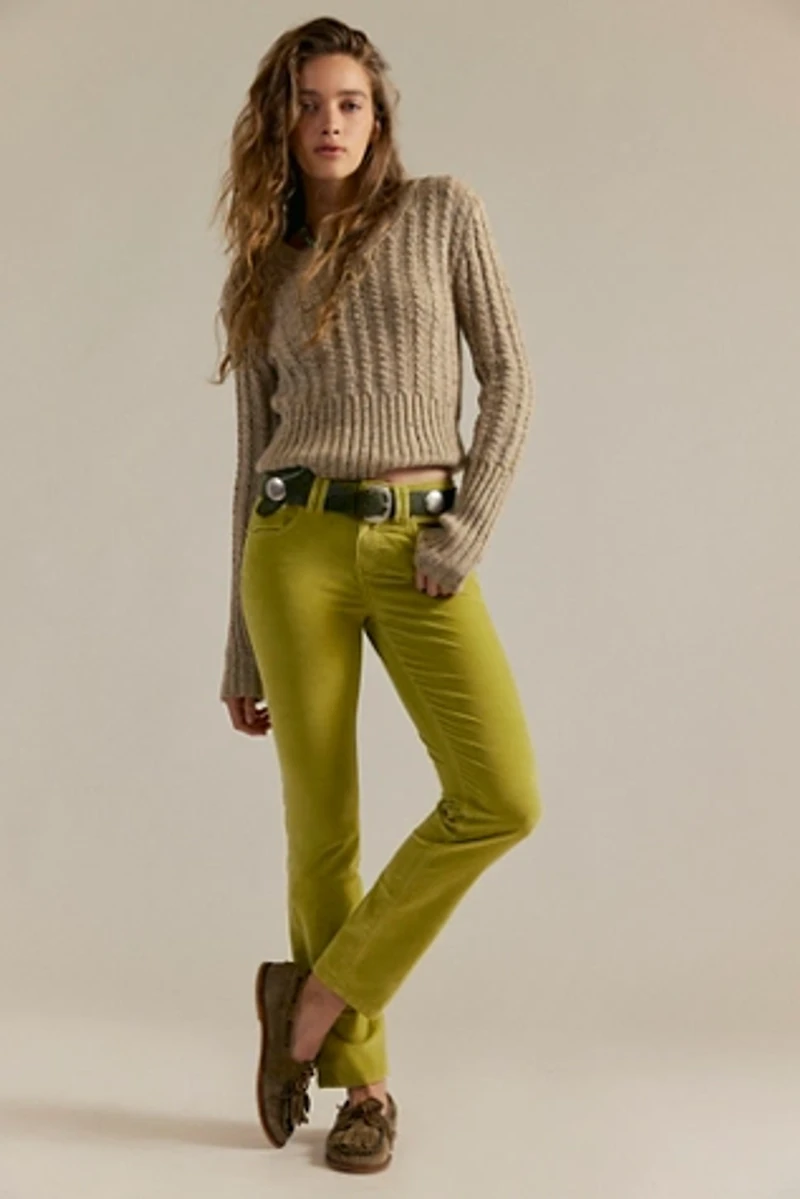 We The Free Oracle Low-Rise Slim Straight Velvet Jeans