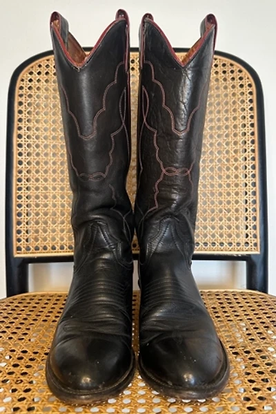 Black Vintage Leather Cowboy Boots Selected by Picky Jane