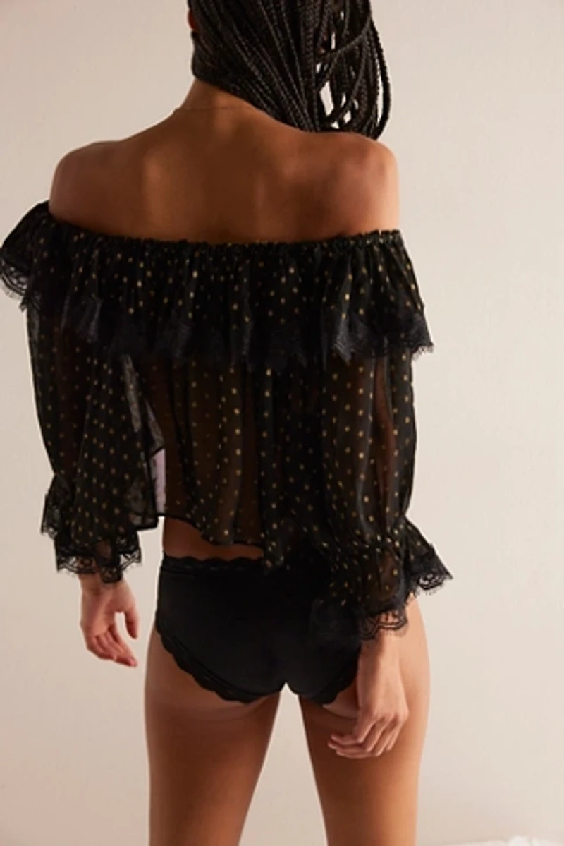 For Love & Lemons Liz Lurex Dot Top
