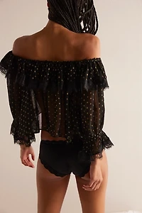 For Love & Lemons Liz Lurex Dot Top