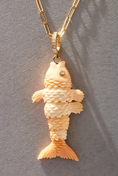 Maura Green Articulated Fish in Apricot Conch