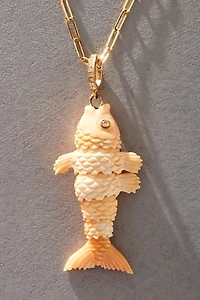 Maura Green Articulated Fish in Apricot Conch