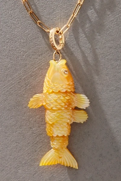 Maura Green Articulated Fish in Golden Mother of Pearl