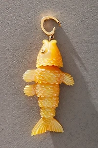 Maura Green Articulated Fish in Golden Mother of Pearl
