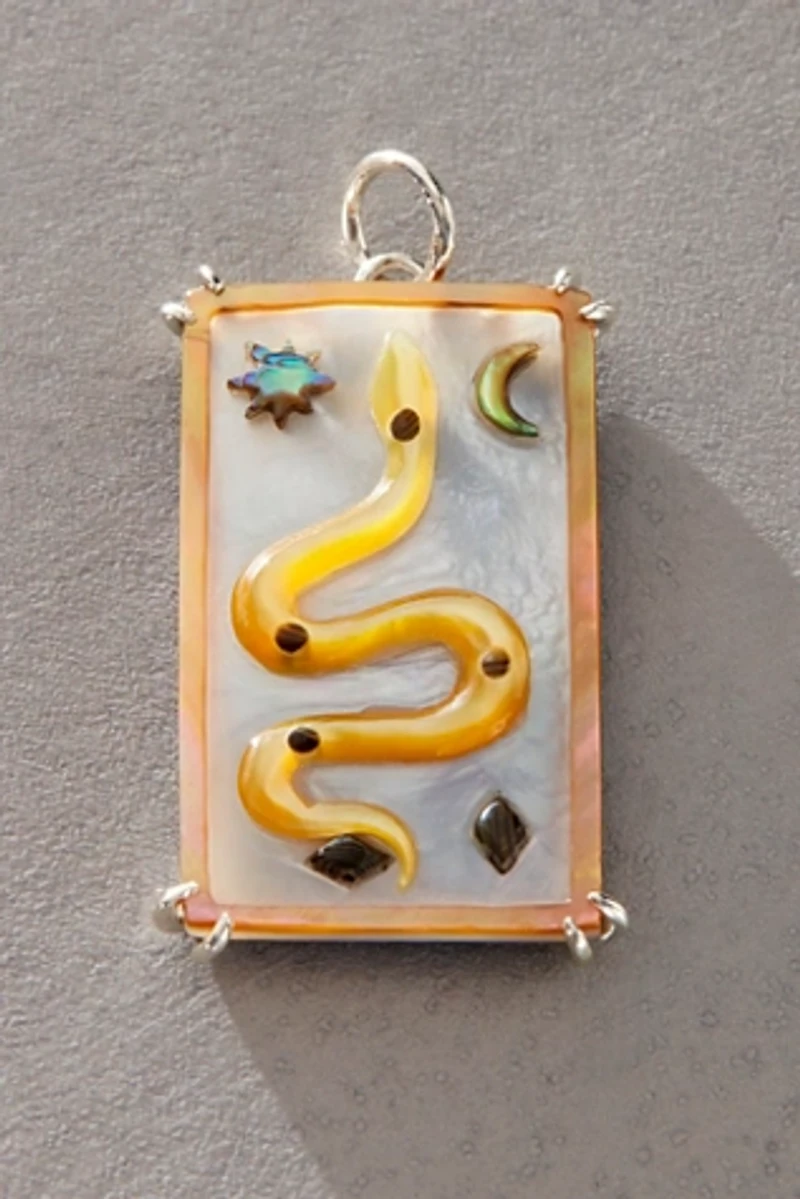 Maura Green Serpent Tarot Card Charm