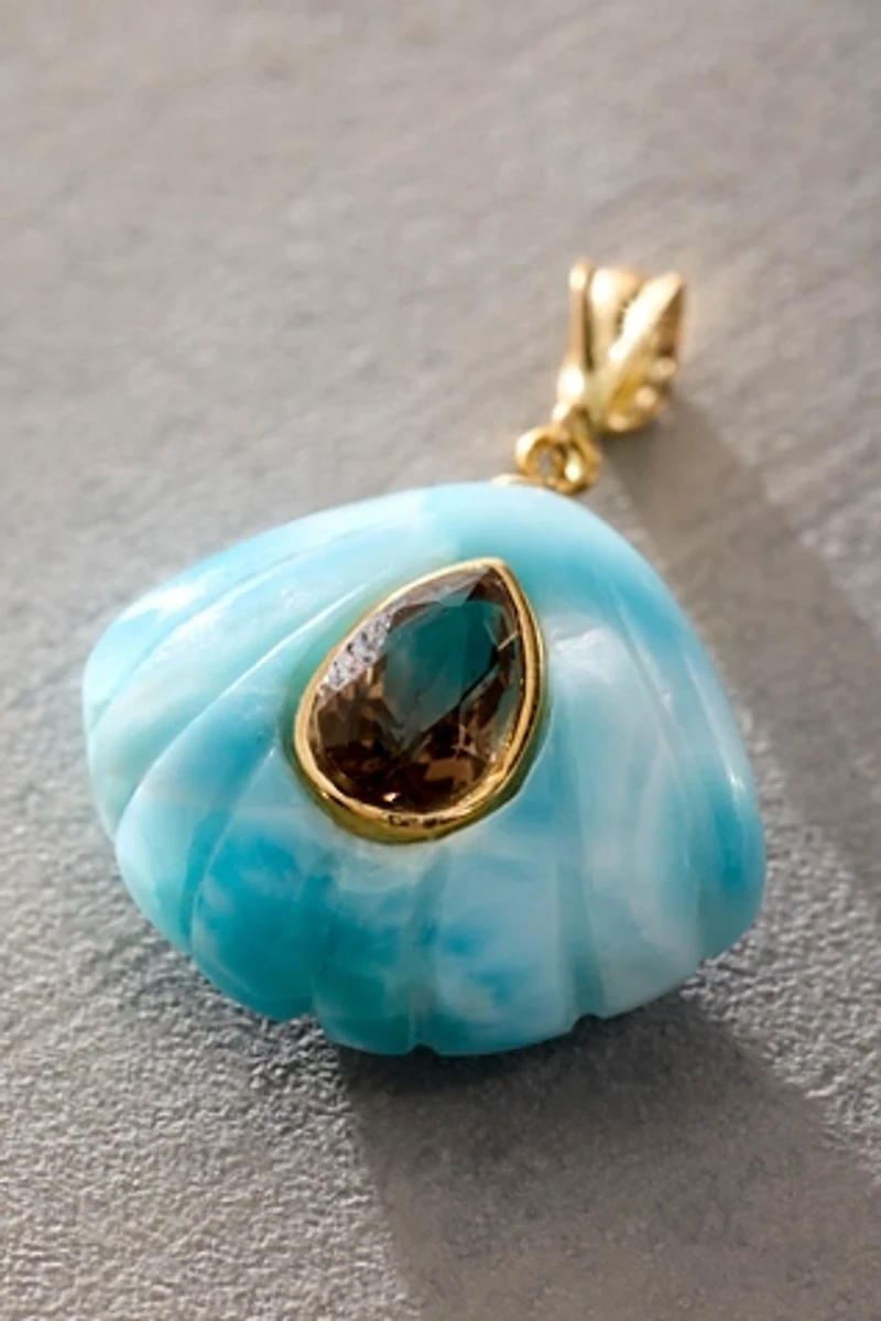 Human Design Studios 14k Gold Pendant In Smoky Quartz