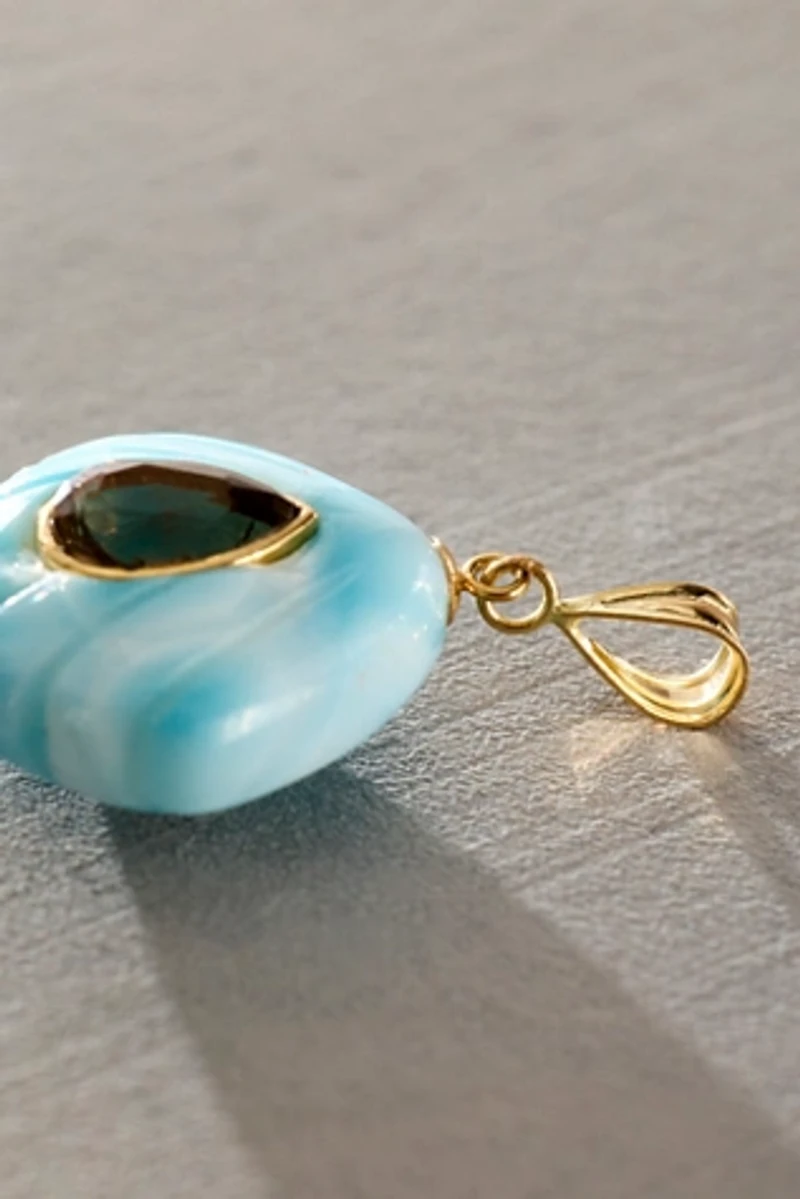 Human Design Studios 14k Gold Pendant In Smoky Quartz