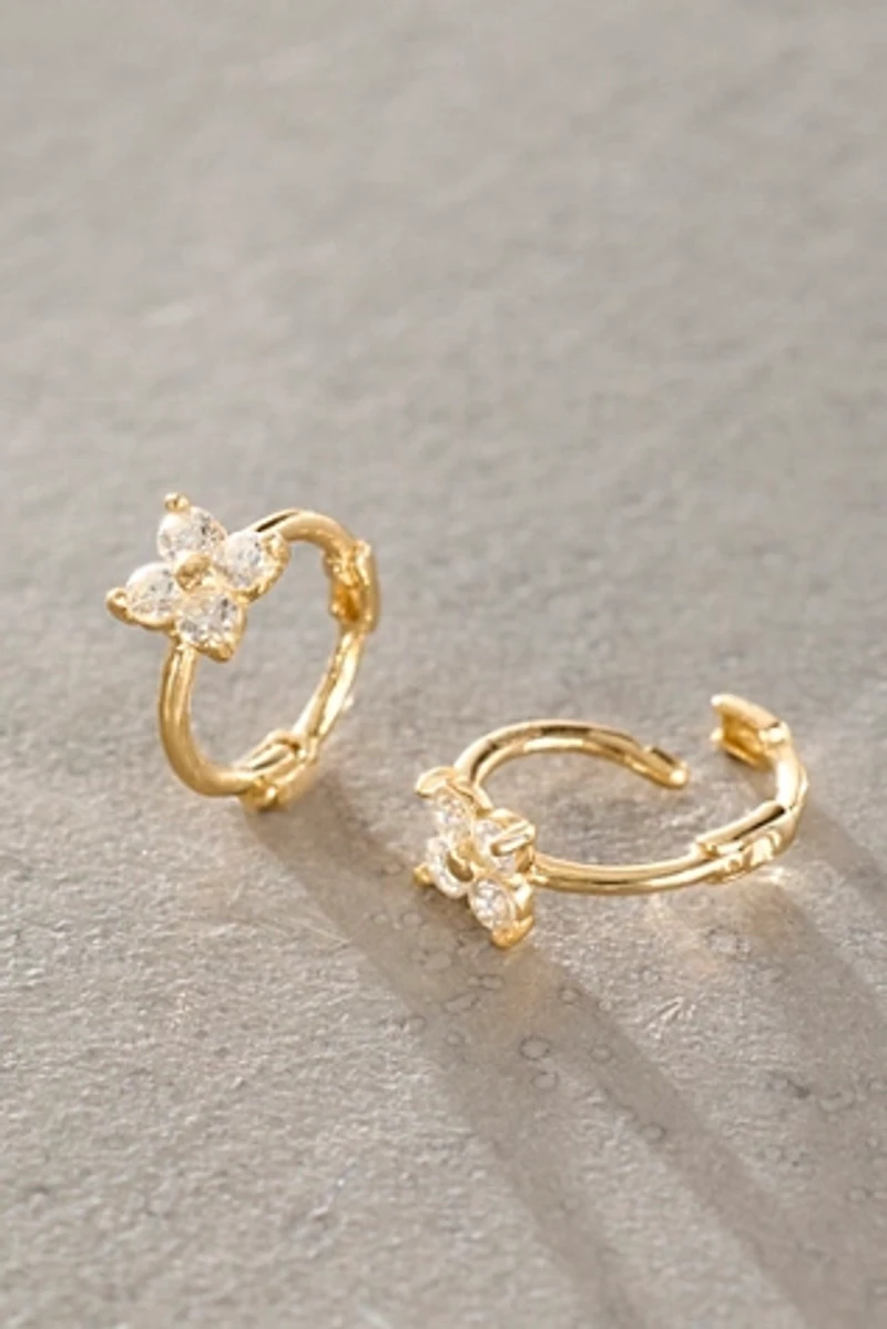Human Design Studios 6mm Floral Huggie Hoops