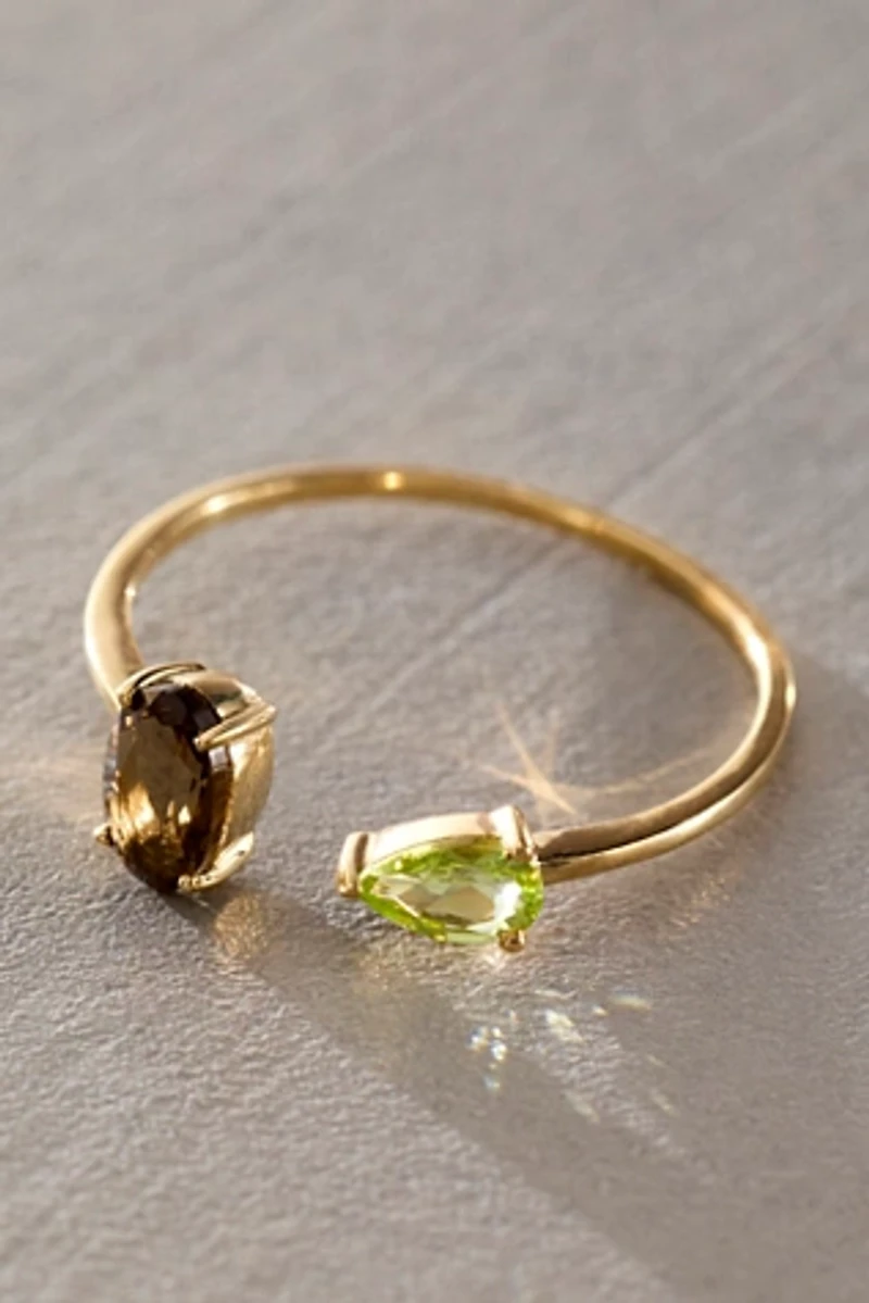Human Design Studios Two Tone Ring Smokey Quartz & Peridot