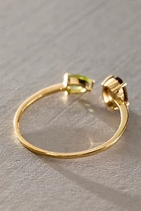 Human Design Studios Two Tone Ring Smokey Quartz & Peridot