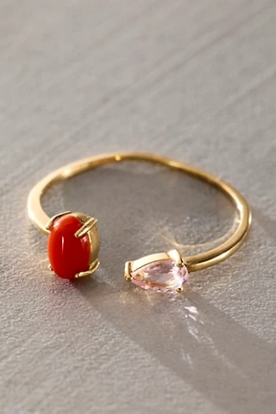 Human Design Studios Two Toned Ring In Morganite & Carnelian