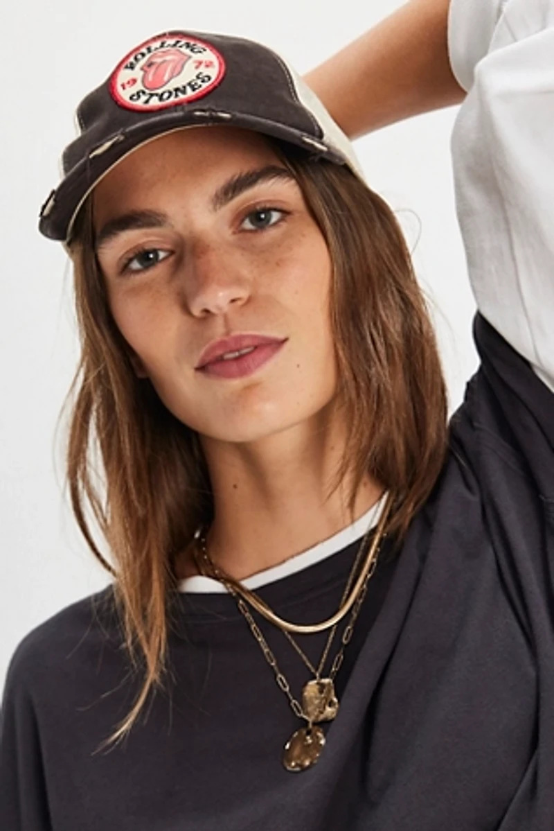Rolling Stones Distressed Baseball Hat