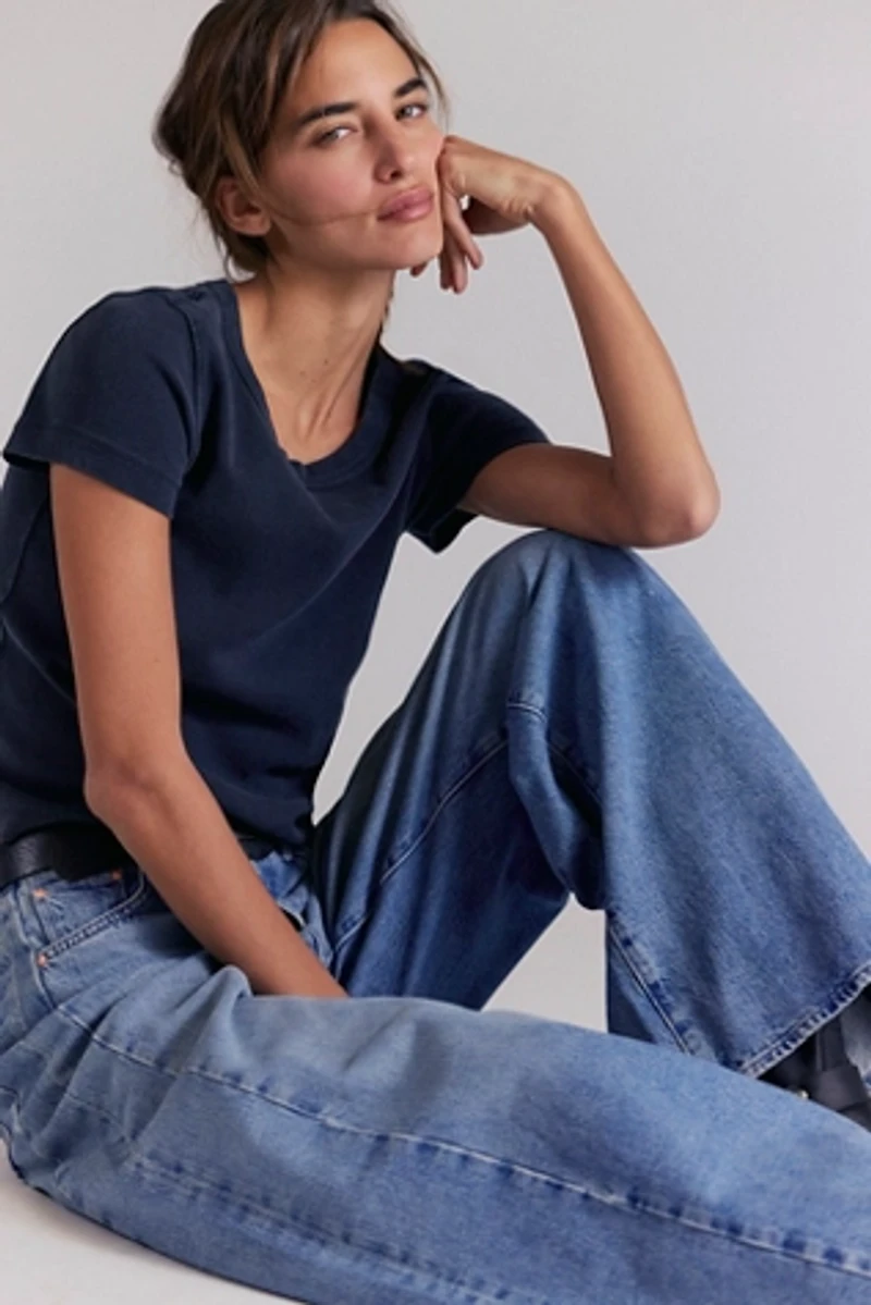 MOTHER The Pipe Dream Button Sneak High-Rise Jeans