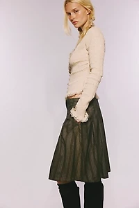 Menswear Pleated Midi Skirt