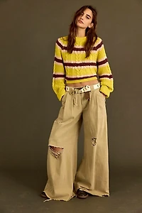 Julien Destructed Wide-Leg Chino Trousers