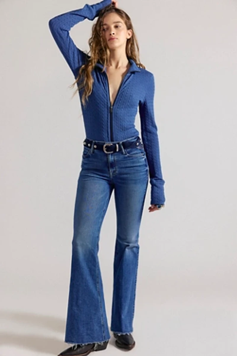 MOTHER The Doozy Sneak Fray Flare Jeans