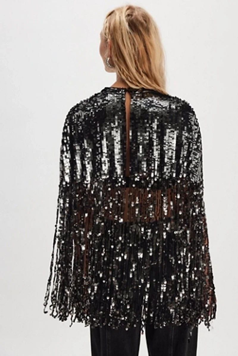 All Night Long Sequin Cape