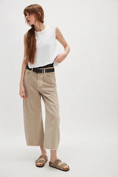 Citizens of Humanity Striped Ayla Raw Hem Cropped Jeans