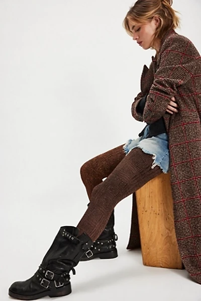 Metallized Plaid Tights