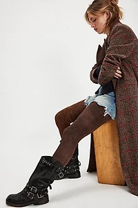 Metallized Plaid Tights