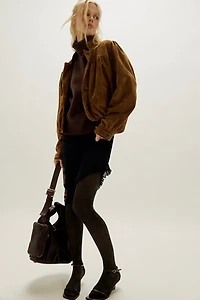 Metallized Plaid Tights