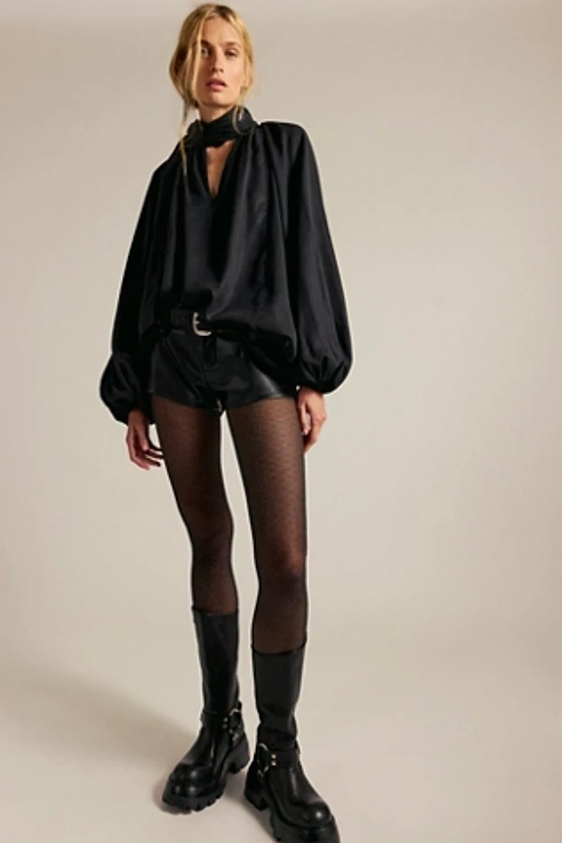 Metallized Micromesh Tights