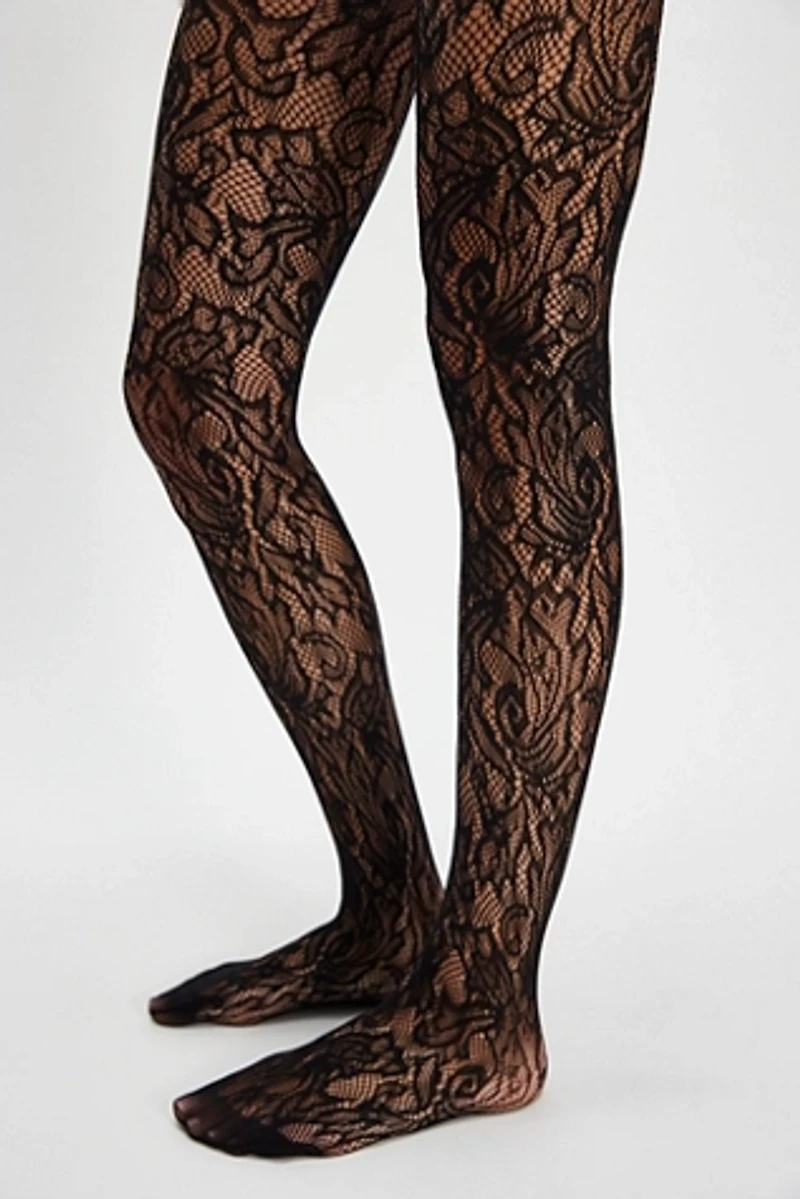 Openwork Lace Tights