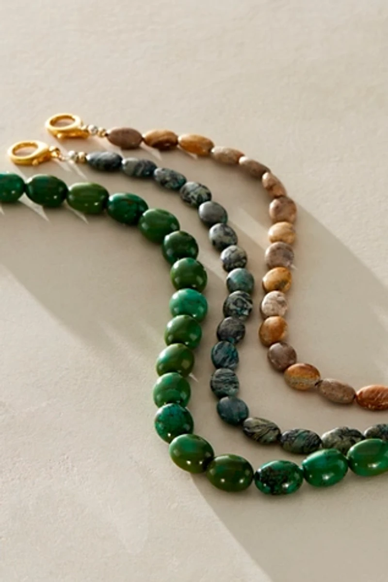 ALV Chunky Beaded Stone Necklace